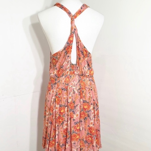 SOLD-Free People Twist Back Boho Floral Dress - Picture 4 of 12